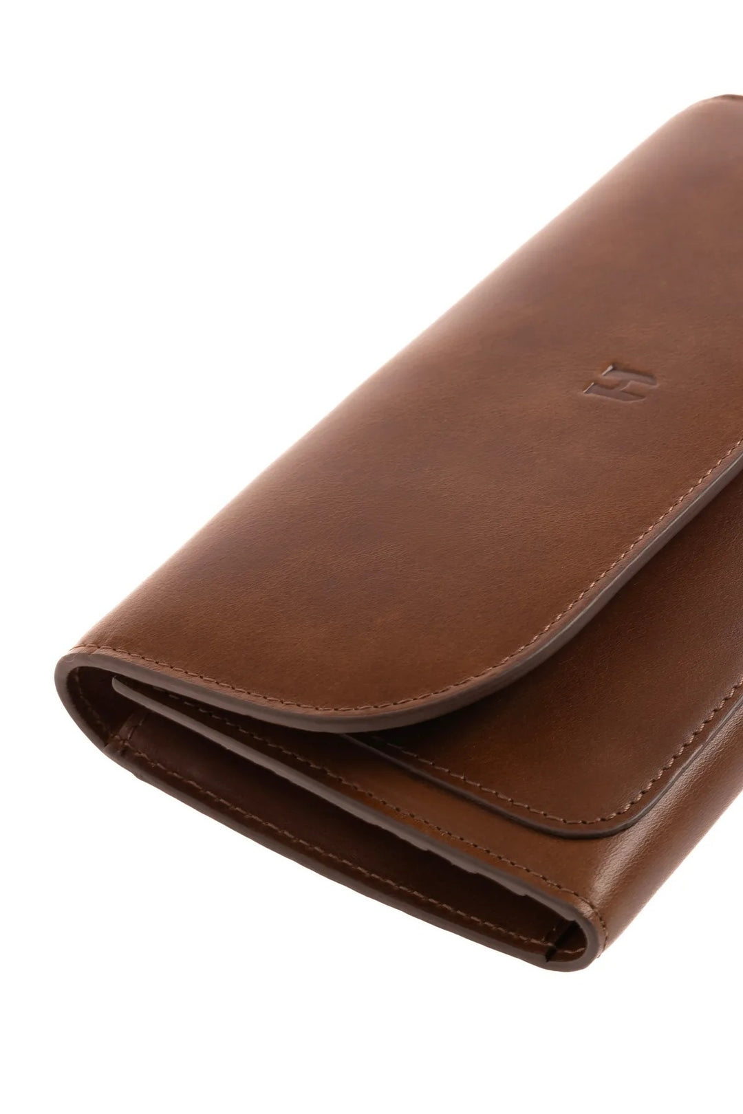 helmbrook Femme Cuir Véritable Grand Portefeuille Fermeture Éclair RFID Protégé Charlotte Tan