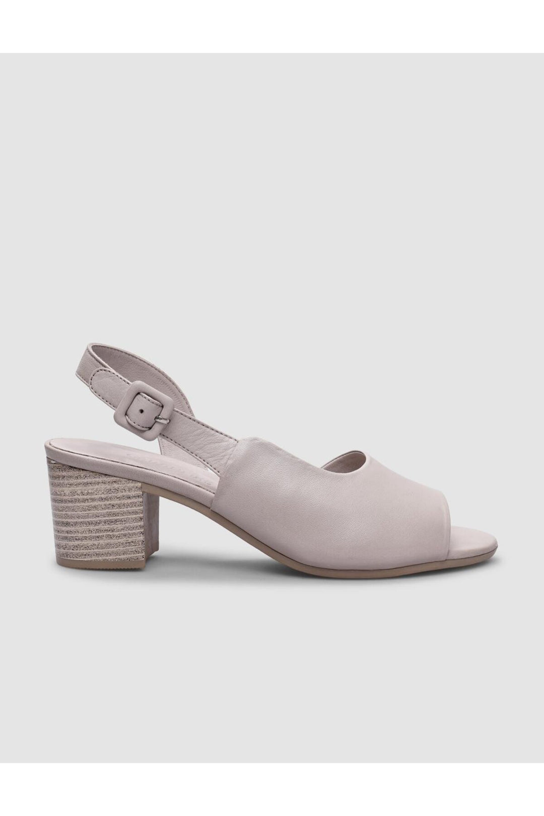 Cabani Shoes Sandales à talons pour femmes en cuir véritable gris avec détail de boucle à 100%. - Multicolore
