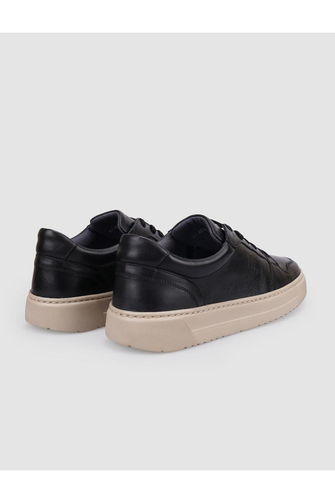 Cabani Shoes Chaussures de sport pour hommes en cuir véritable noir à lacets 100% - Noir