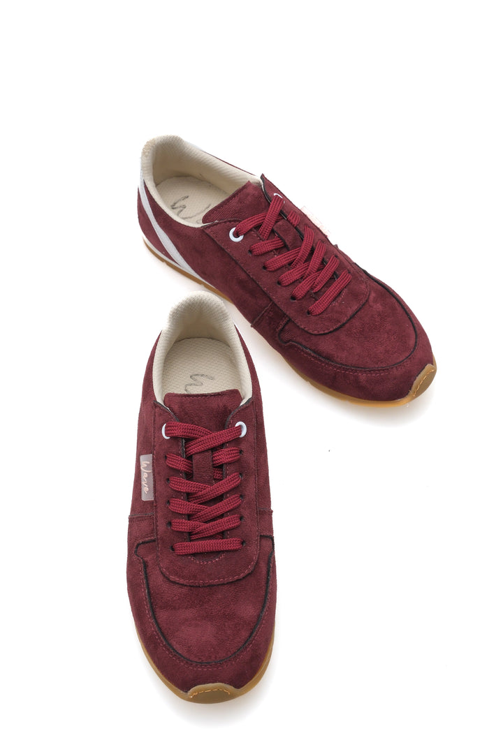 Wavelys ALESSIA Baskets en suède pour femmes chaussures de ville - Bordeaux