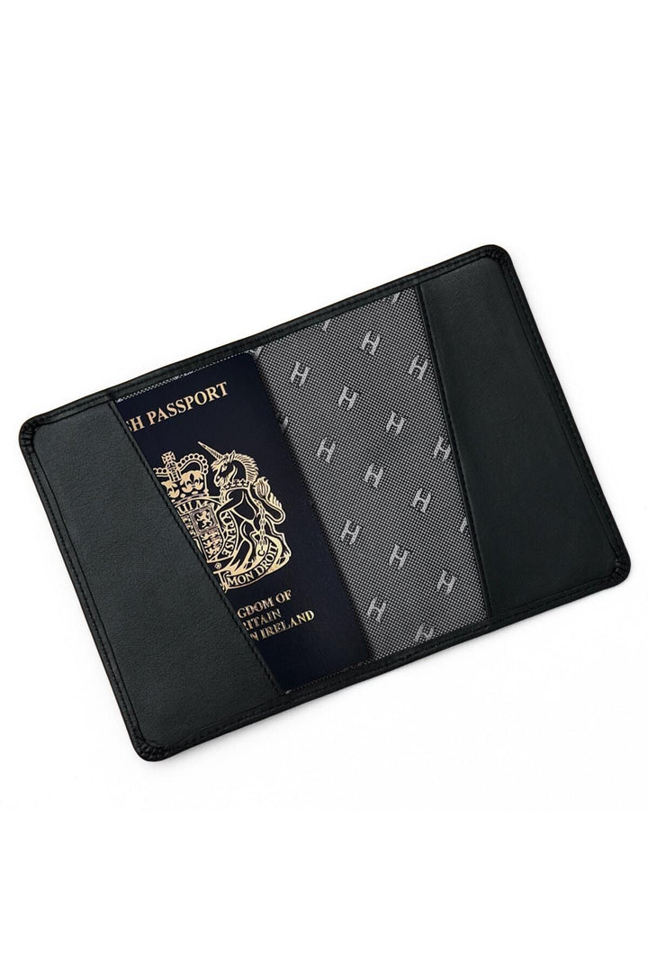 Helmbrook Housse de passeport protégée Rfid en cuir véritable noir unisexe fabriqué à la main par Milton