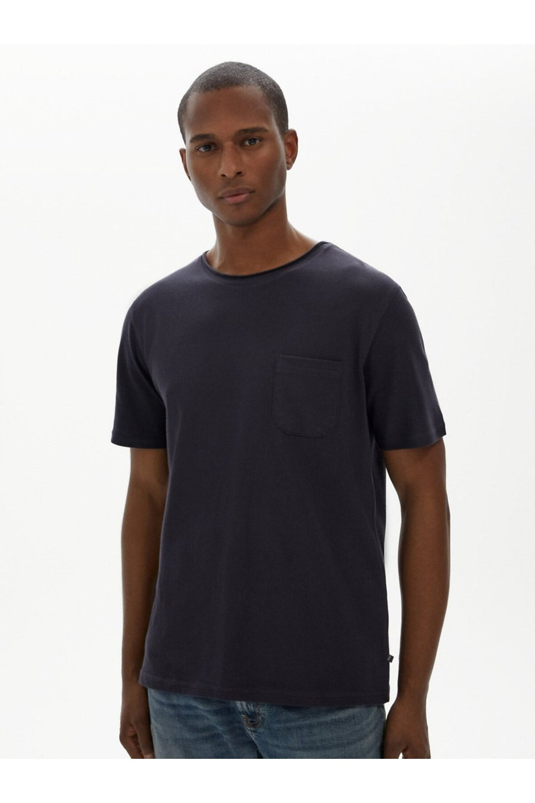LTB T-shirt anthracite en piqué à col rond coupé - Anthracite