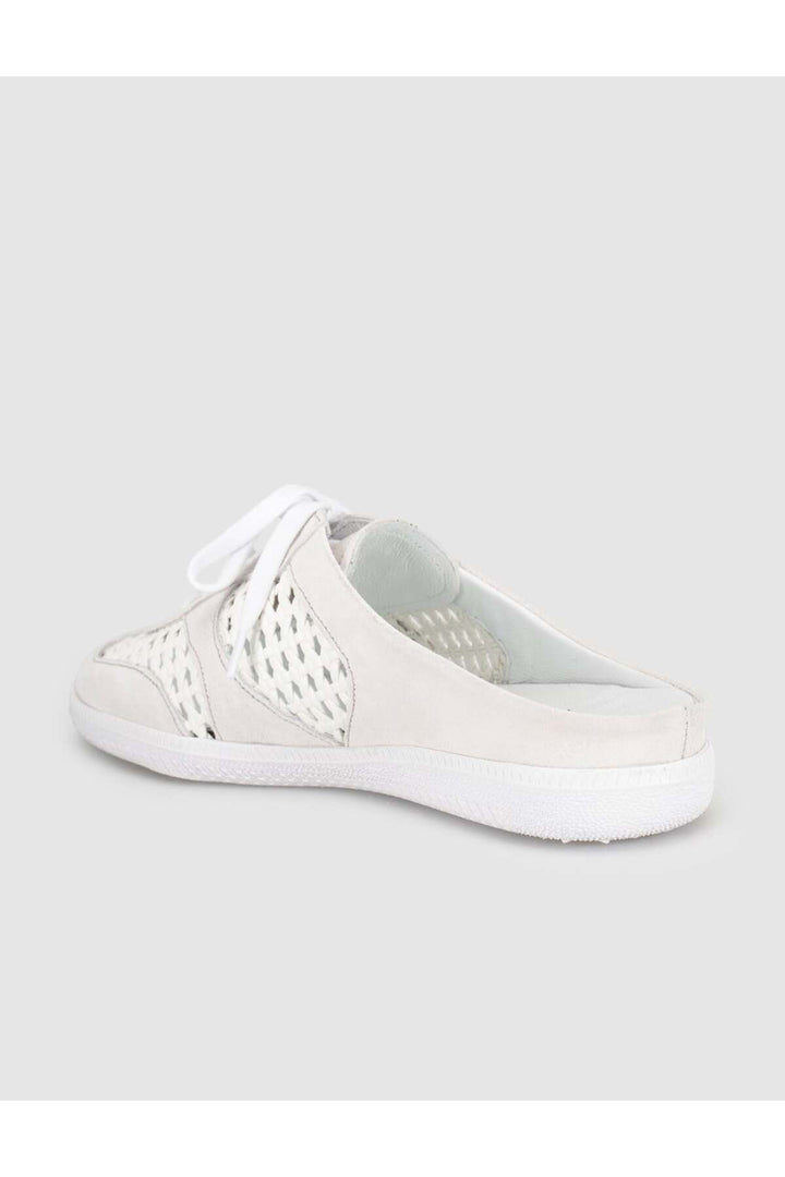 Cabani Shoes Baskets mules femmes en cuir véritable blanc - Multicolore
