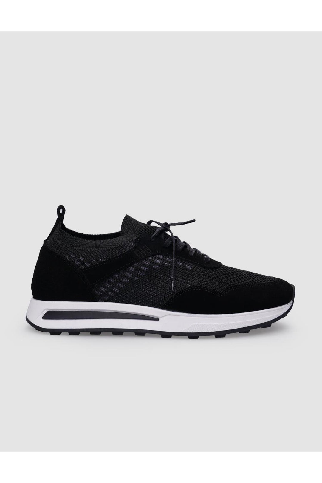 Cabani Shoes Chaussures de sport pour hommes en tricot noir avec lacets - Noir
