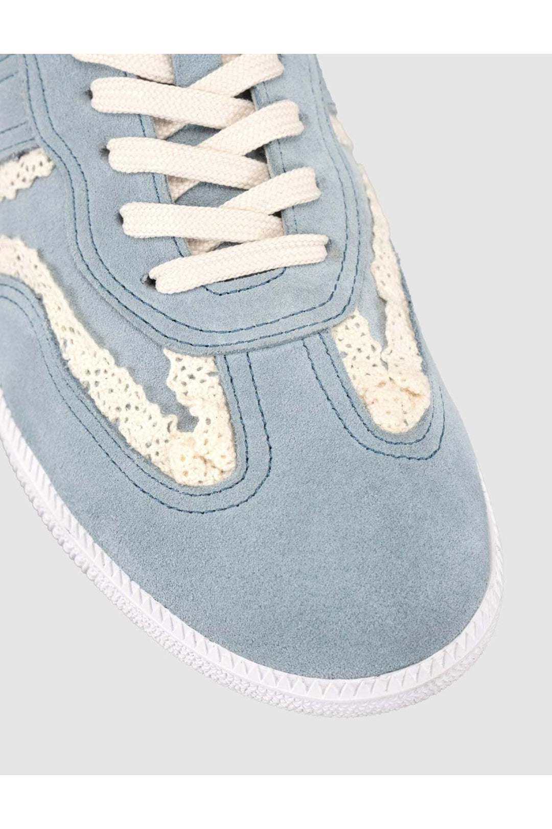 Cabani Shoes Chaussures de sport en cuir véritable avec détails en dentelle bleue - Multicolore
