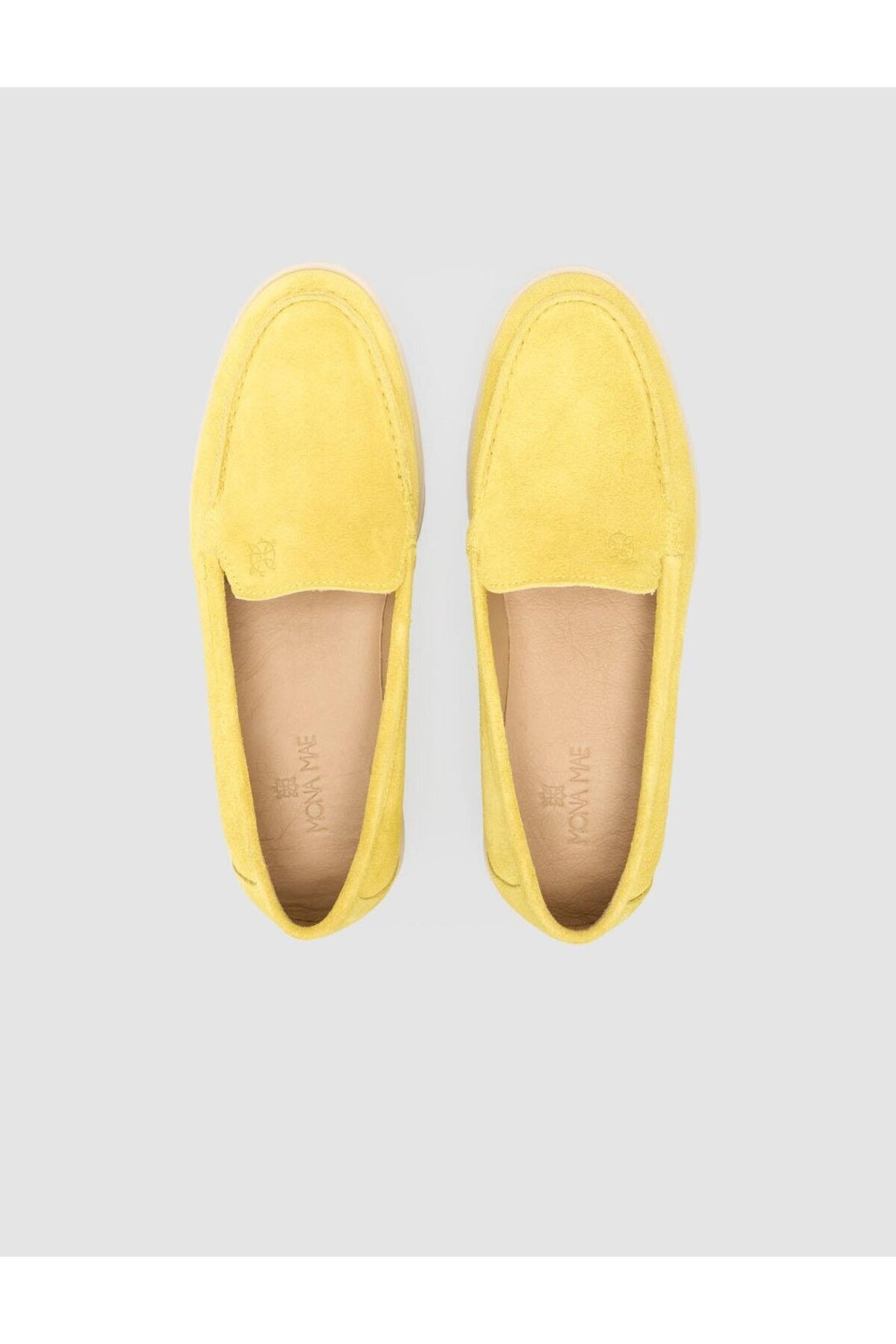 Cabani Shoes MonaMae 100% Cuir Véritable Suède Jaune Mocassins Femme - Jaune