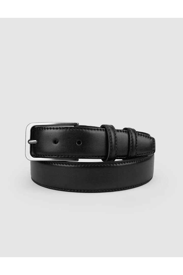 Cabani Shoes Ceinture quotidienne pour homme en cuir véritable noir de 3,5 cm. - Multicolore