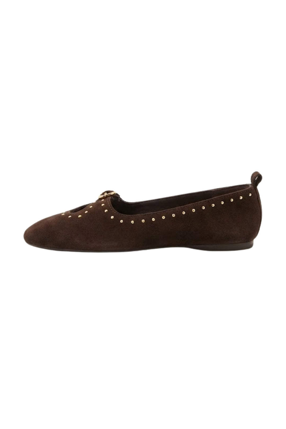 Wavelys AXEL Ballerines en cuir suédé véritable marron à semelle confortable avec détails à lacets - Marron