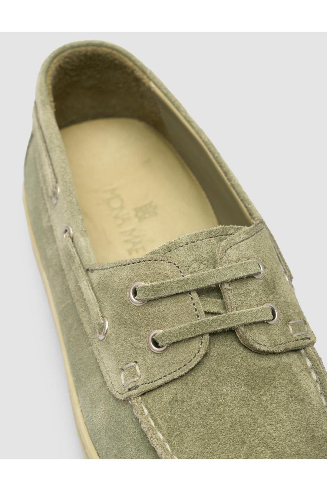 Cabani Shoes Lenanor MonaMae %100 Cuir Véritable Suède Vert Chaussures Bateau Femme Quotidien - Vert