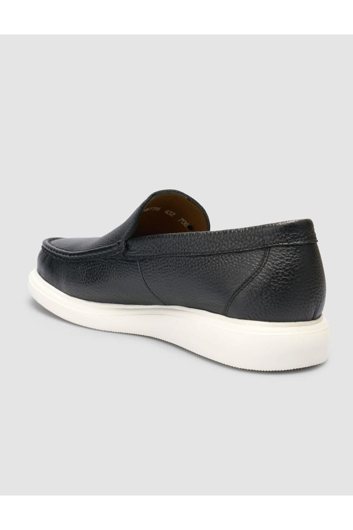 Cabani Shoes Chaussures décontractées pour hommes en cuir véritable noir à texture 100% - Multicolore