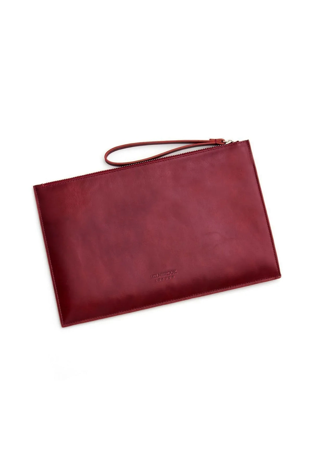 helmbrook Sac porte-documents en cuir véritable pour femme Zippé RFID Protégé Beverly Claret Rouge Noir