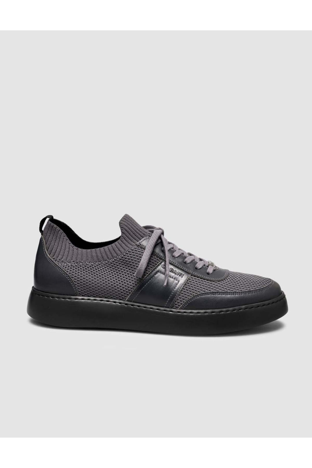 Cabani Shoes Chaussures de sport grises pour hommes avec détails en tricot. - Gris