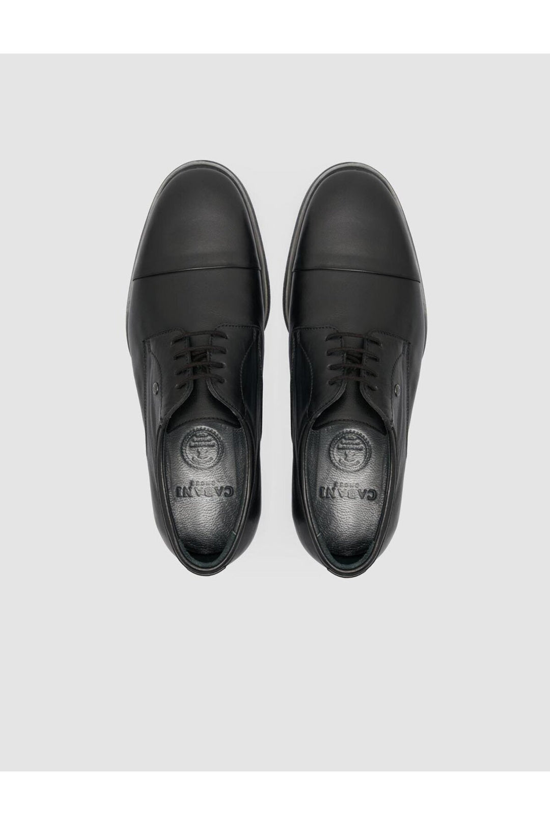 Cabani Shoes Chaussures classiques pour hommes en cuir véritable noir à bout ovale 100% - Multicolore