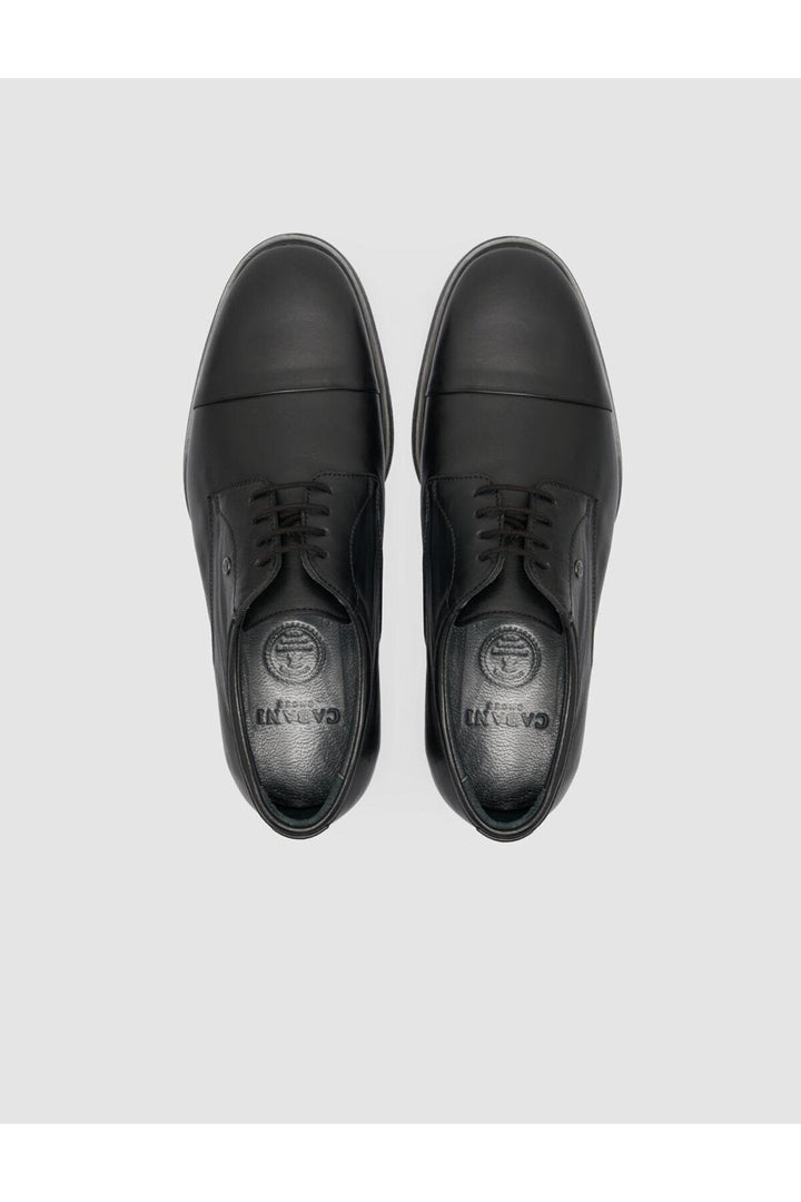 Cabani Shoes Chaussures classiques pour hommes en cuir véritable noir à bout ovale 100% - Multicolore