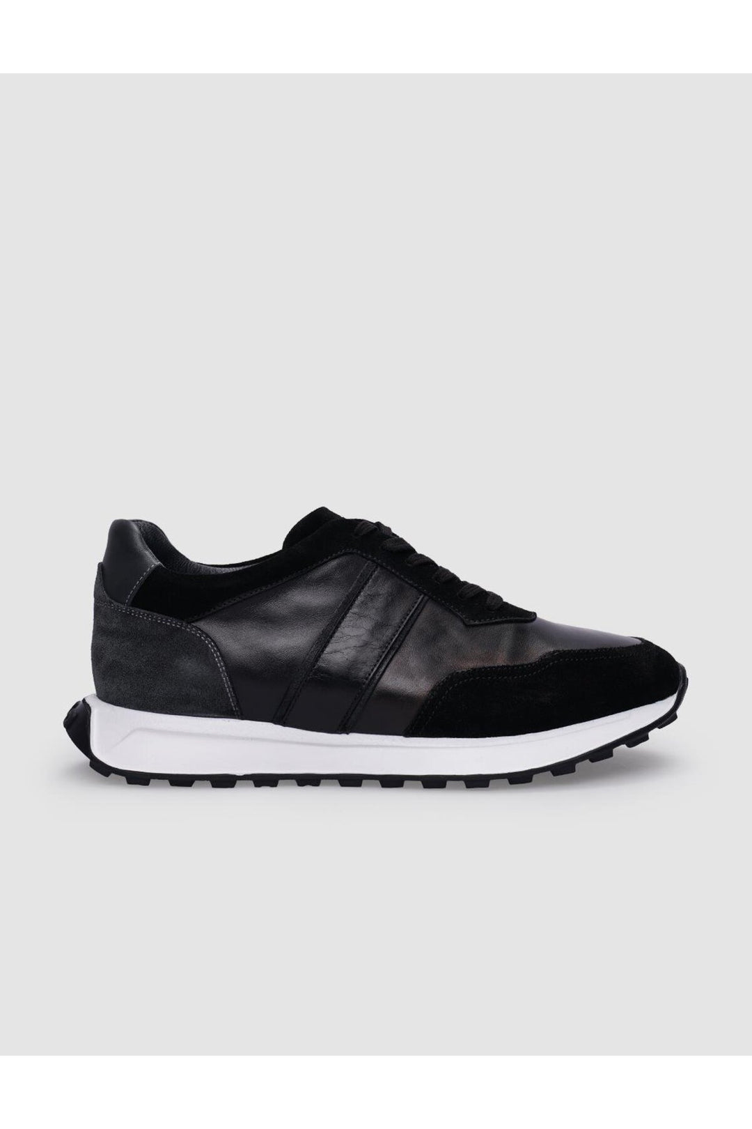Cabani Shoes Chaussures de sport pour hommes en cuir véritable noir à lacets 100% - Noir