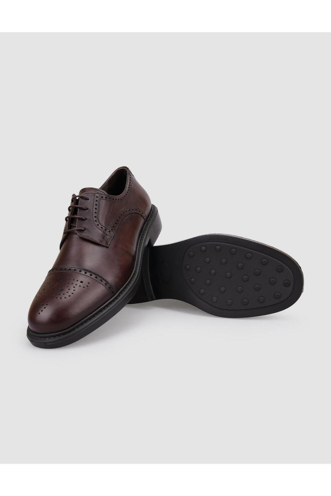 Cabani Shoes Chaussures de ville pour hommes en cuir véritable 100 % marron à lacets - Marron