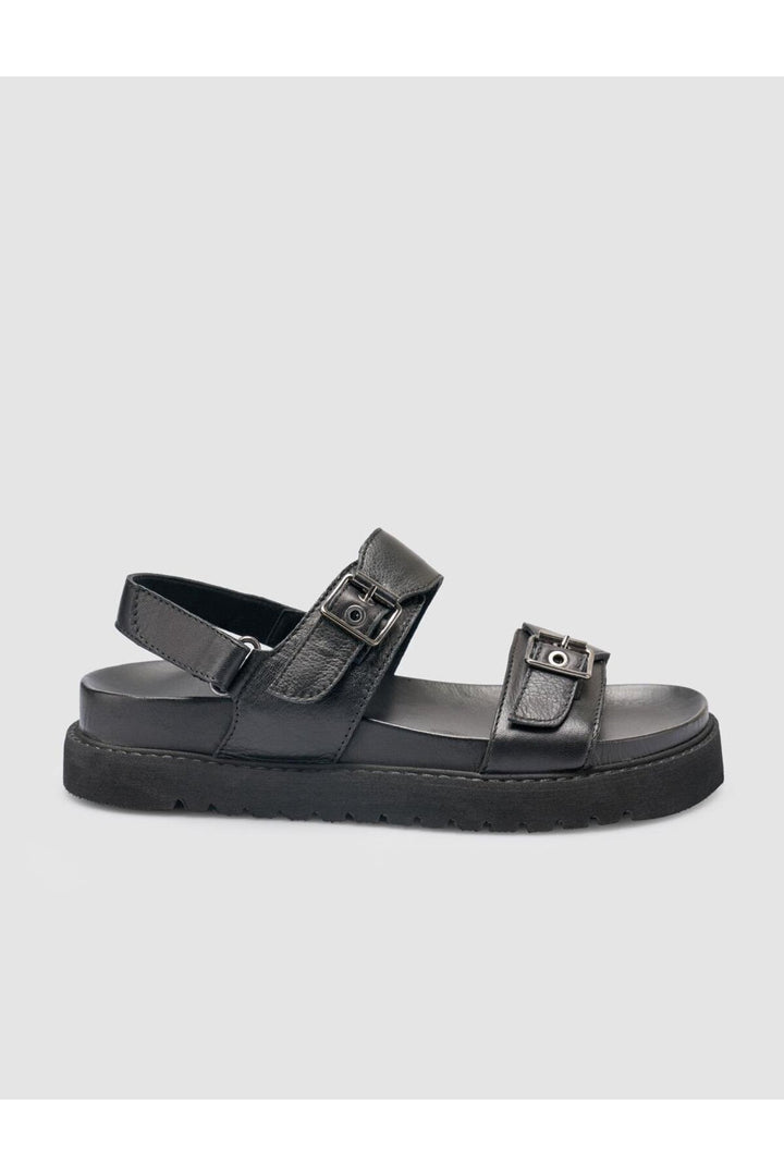 Cabani Shoes %100 Cuir véritable Sandales noires pour femmes - Multicolore