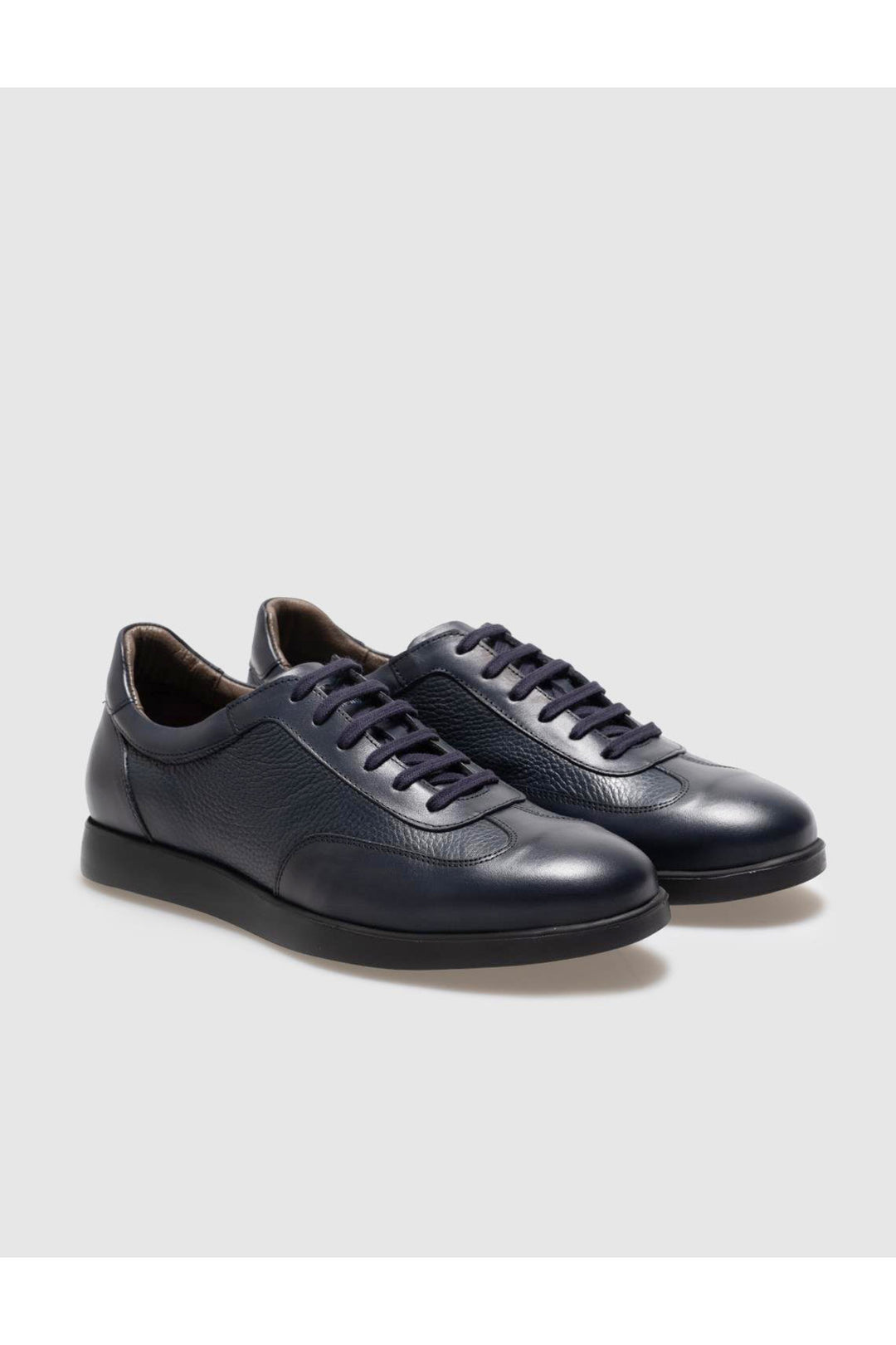 Cabani Shoes Chaussures de ville pour hommes en cuir véritable bleu marine à lacets - Bleu marine