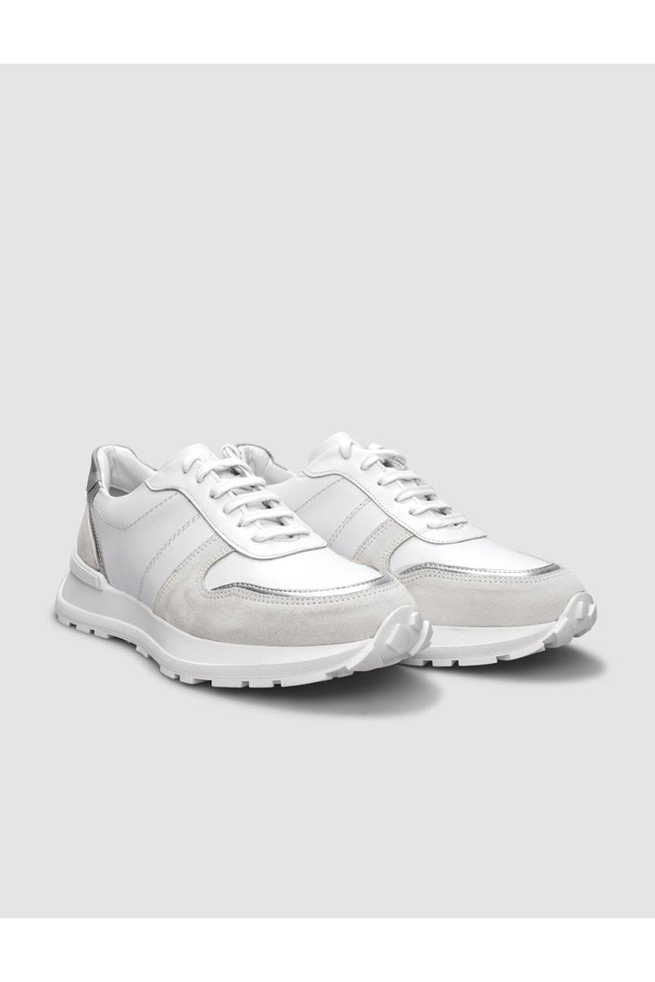 Cabani Shoes Baskets de sport pour femmes en cuir véritable 100 % blanc - Multicolore