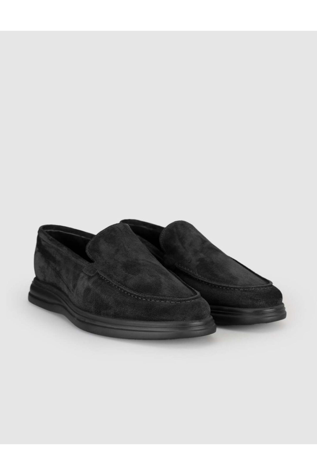 Cabani Shoes Chaussures Loafer pour hommes en cuir véritable en daim noir - Noir