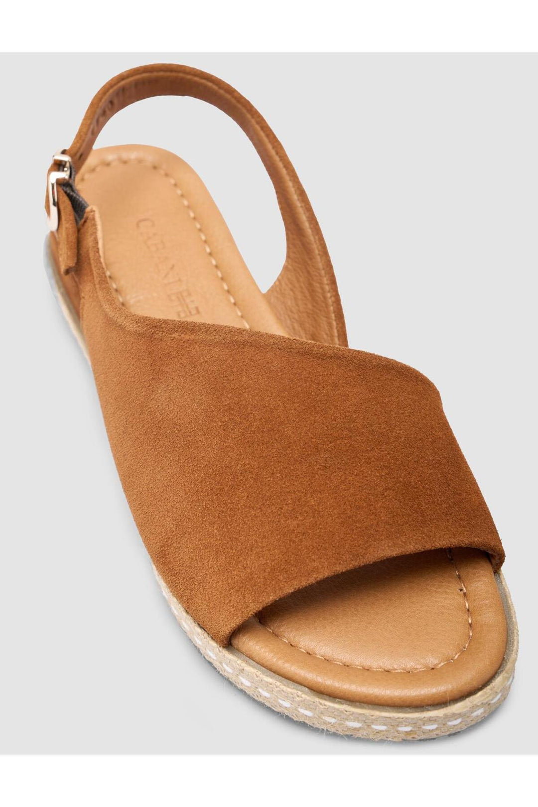 Cabani Shoes Sandales en suède pour femmes en cuir véritable 100% couleur tabac - Tabac