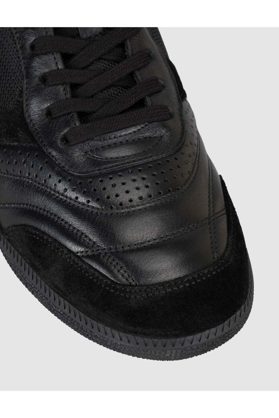 Cabani Shoes Baskets pour hommes en cuir véritable noir - Multicolore