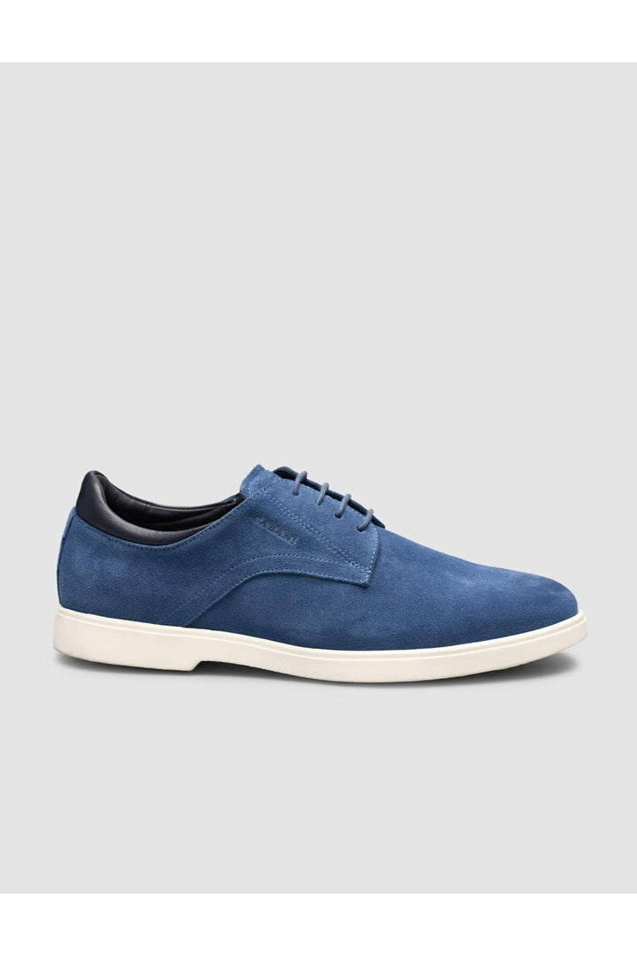 Cabani Shoes Chaussures pour hommes en cuir véritable de veau à lacets bleu - Multicolore