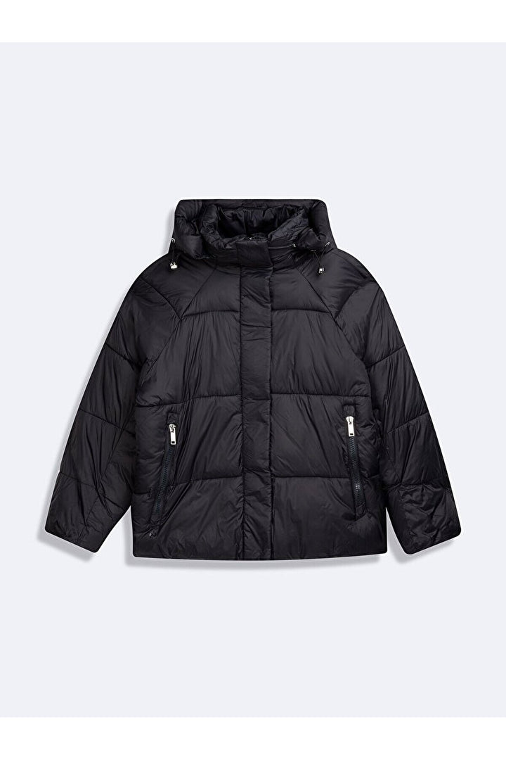 LTB Manteau noir gonflable zippé à capuche
