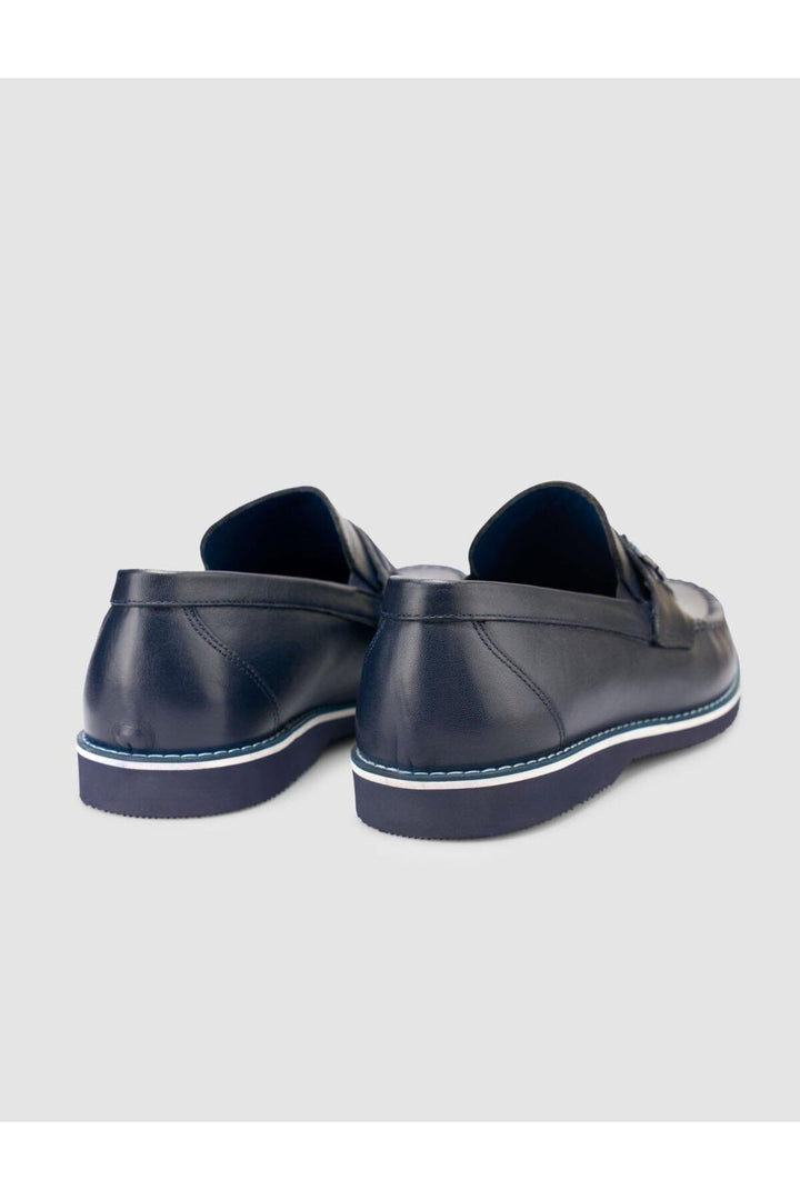 Cabani Shoes %100 Cuir Véritable Mocassins Pour Hommes Bleu marine - Bleu marine