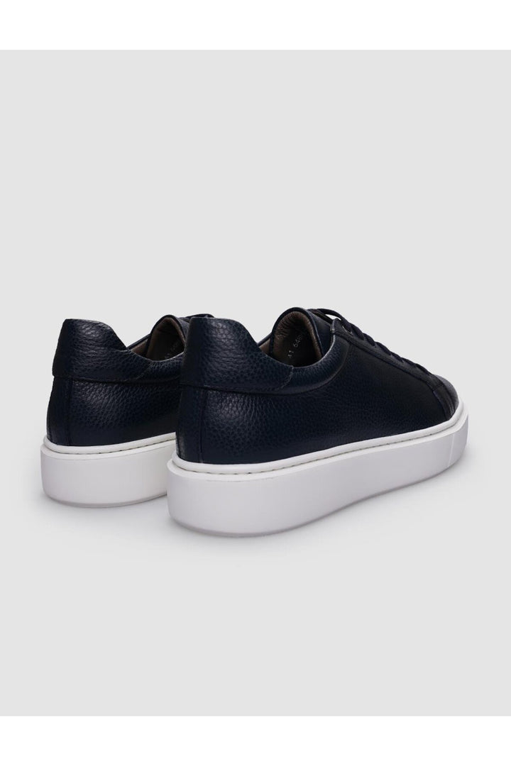 Cabani Shoes %100 Cuir Véritable Chaussures de Sport pour Hommes à Lacets Bleu marine - Bleu marine