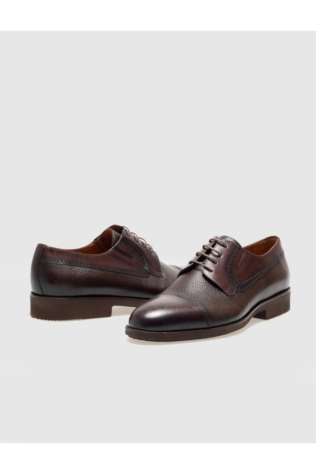 Cabani Shoes Chaussures classiques pour hommes en cuir véritable marron à lacets - Marron