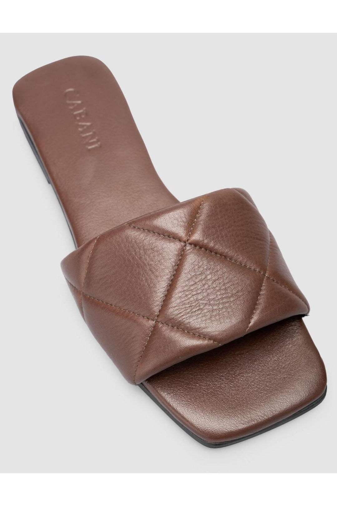 Cabani Shoes Sandales pour femmes en cuir véritable marron matelassé 100% - Multicolore