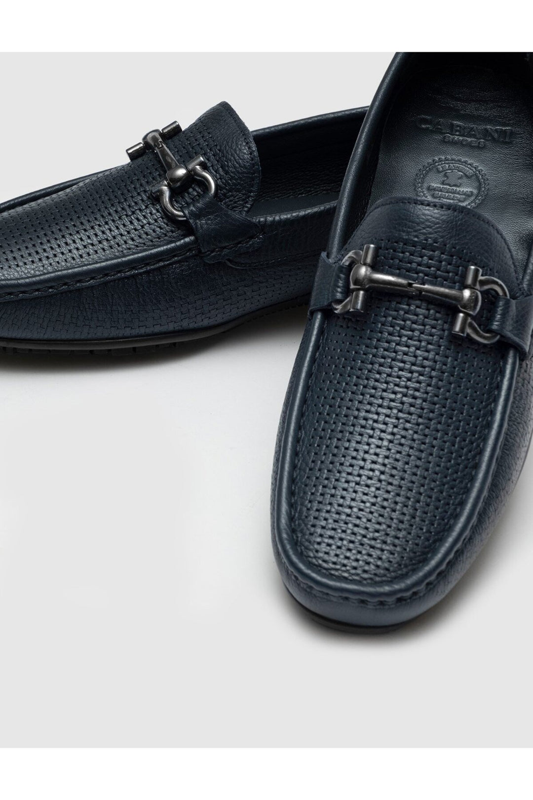 Cabani Shoes Mocassins pour hommes en cuir véritable bleu marine - Bleu marine