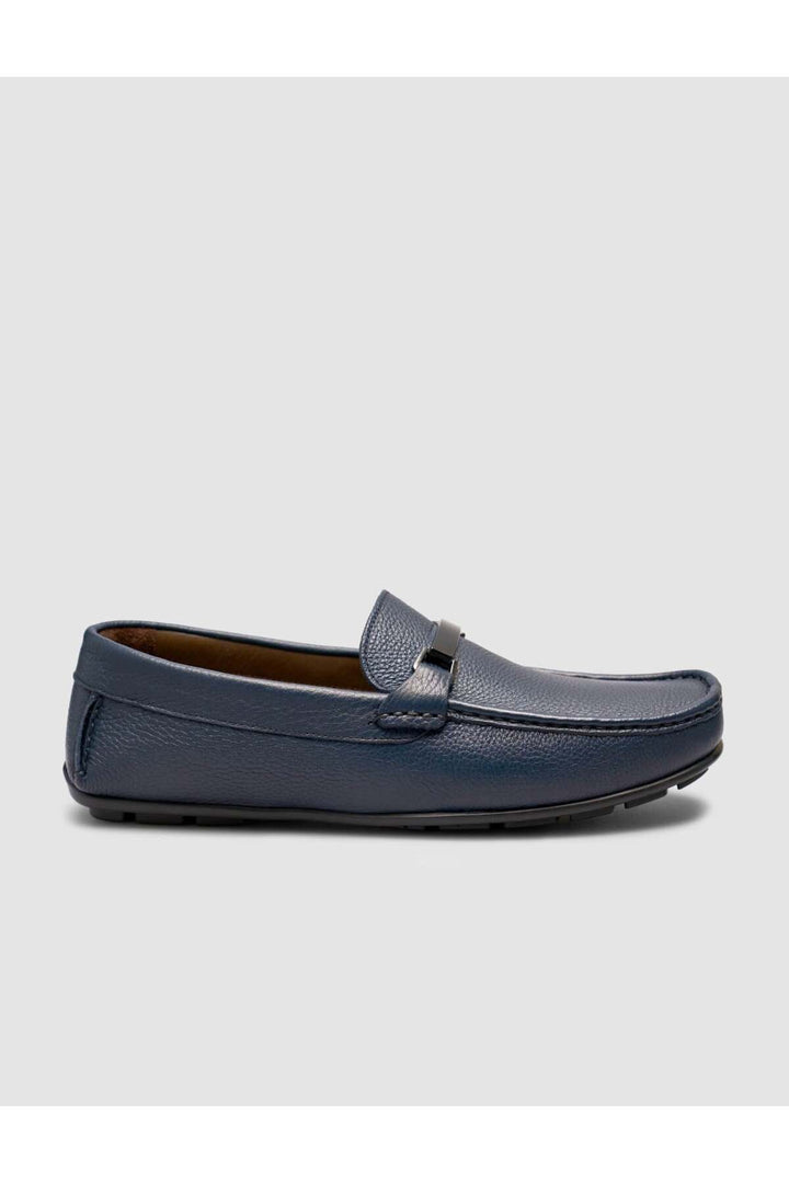 Cabani Shoes Romatas Chaussures en cuir pour hommes à boucle bleu marine loafer - Multicolore