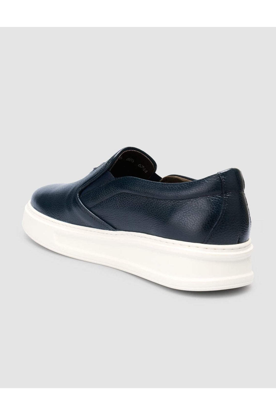 Cabani Shoes Chaussures de ville pour hommes en cuir véritable 100% Bleu marine avec détails de logo. - Bleu marine
