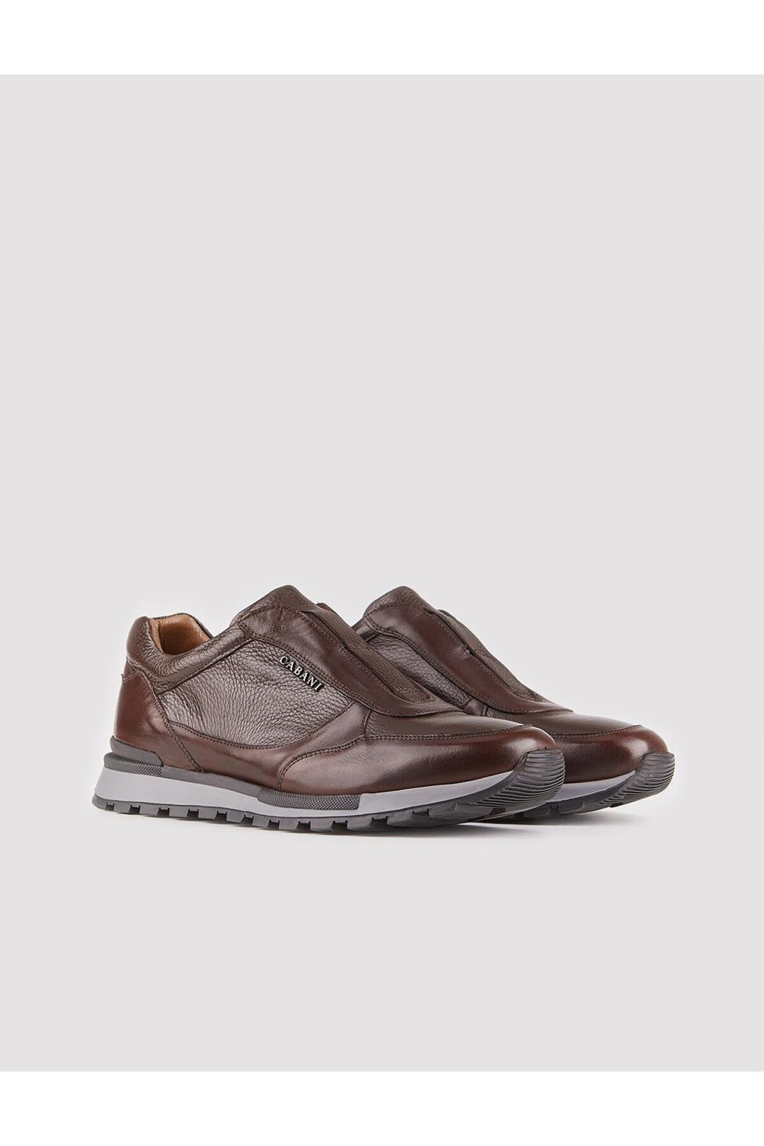 Cabani Shoes Chaussures de sport pour homme en cuir véritable avec semelle en caoutchouc légère, marron. - Marron
