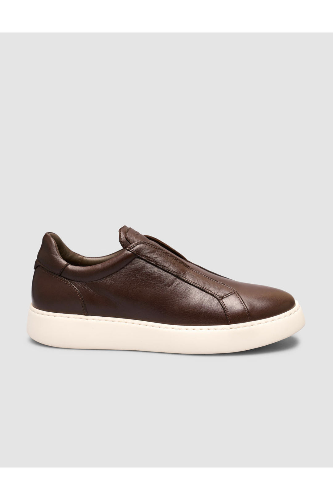 Cabani Shoes Baskets Slip-On en Cuir Véritable Marron - Multicolore
