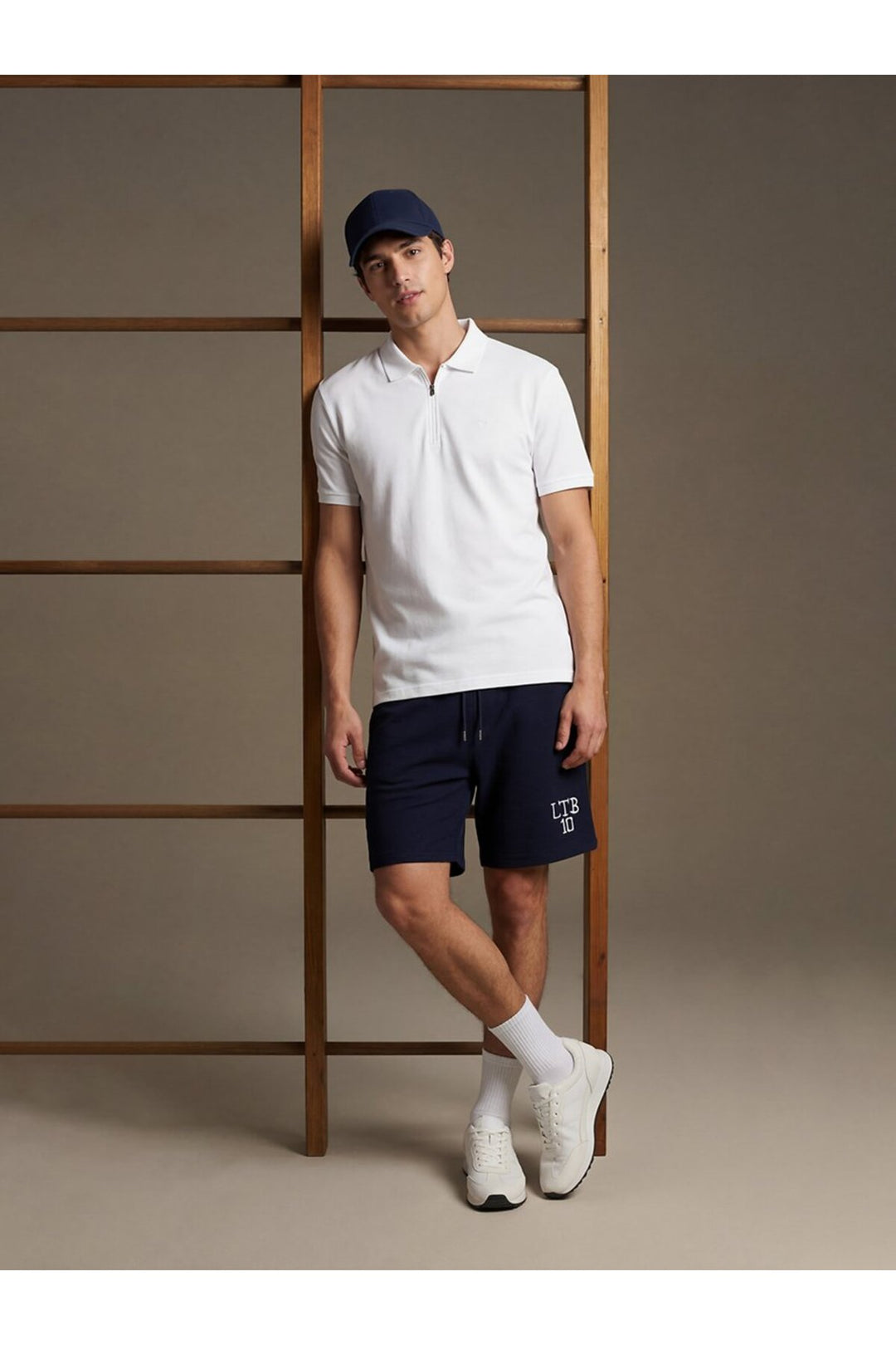 LTB T-shirt Blanc Polo Col Zippé - Blanc