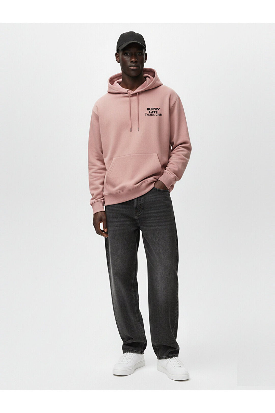 LTB Sweat-shirt rose imprimé à capuche et manches longues