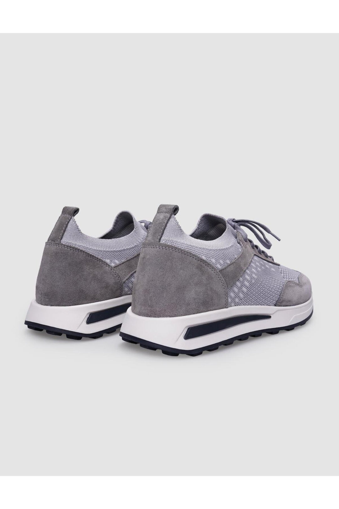 Cabani Shoes Chaussures de sport pour hommes en tricot gris avec lacets - Gris