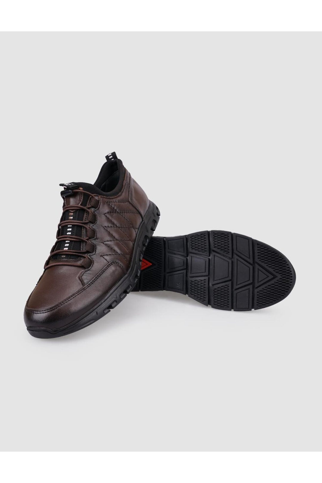 Cabani Shoes %100 Cuir Véritable Chaussures de Ville pour Hommes à Lacets Marron avec Clip - Multicolore