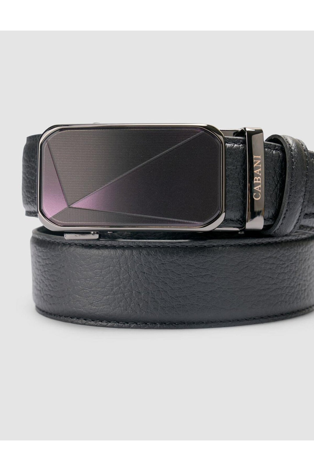 Cabani Shoes Ceinture pour homme en cuir véritable noir avec boucle colorée de 3,5 cm. - Multicolore