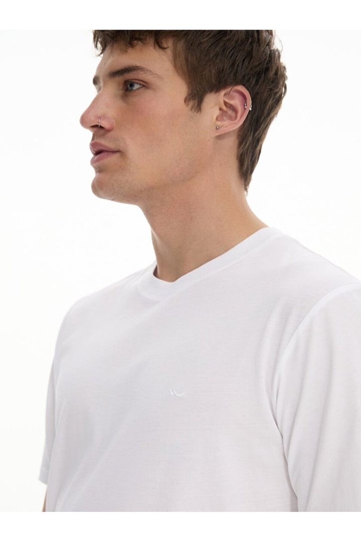 LTB T-shirt blanc classique à manches courtes Zero Collar Pressure