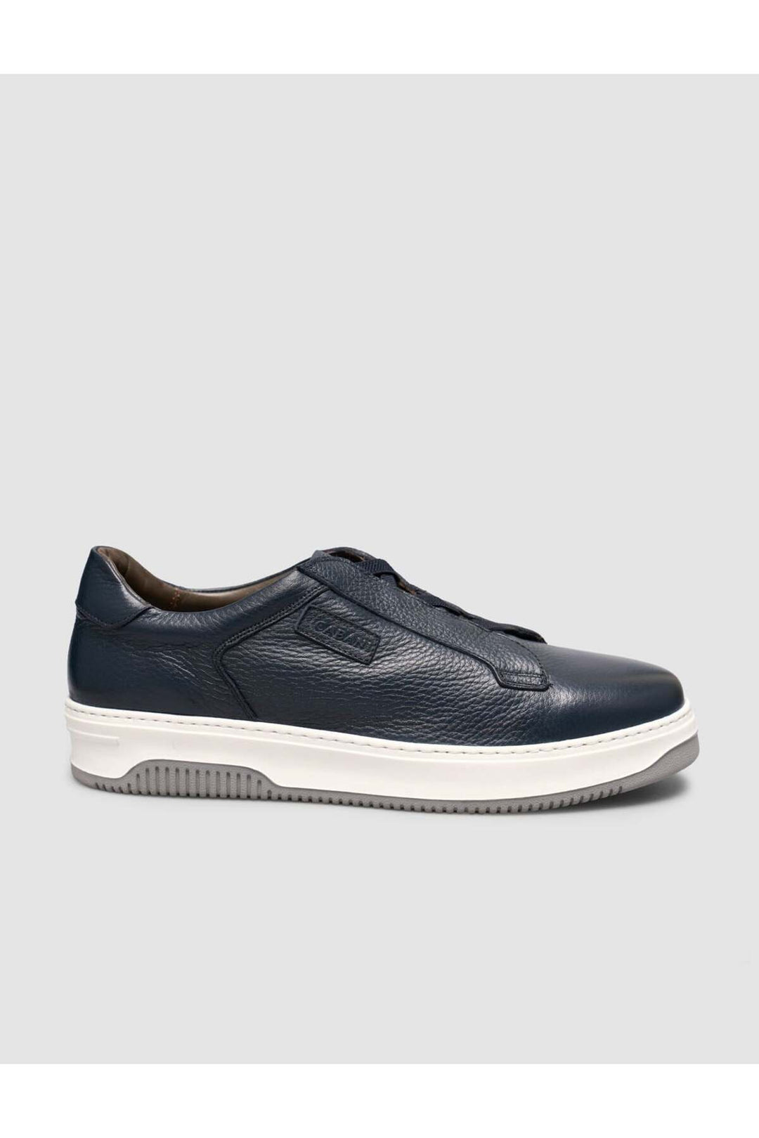 Cabani Shoes Chaussures de sport pour hommes en cuir véritable bleu marine à lacets. - Bleu marine