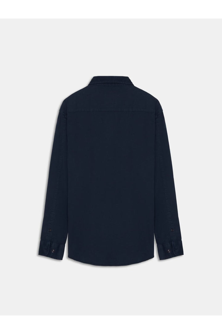 LTB Chemise basique bleu marine à manches longues avec boutons sur le devant - Bleu marine