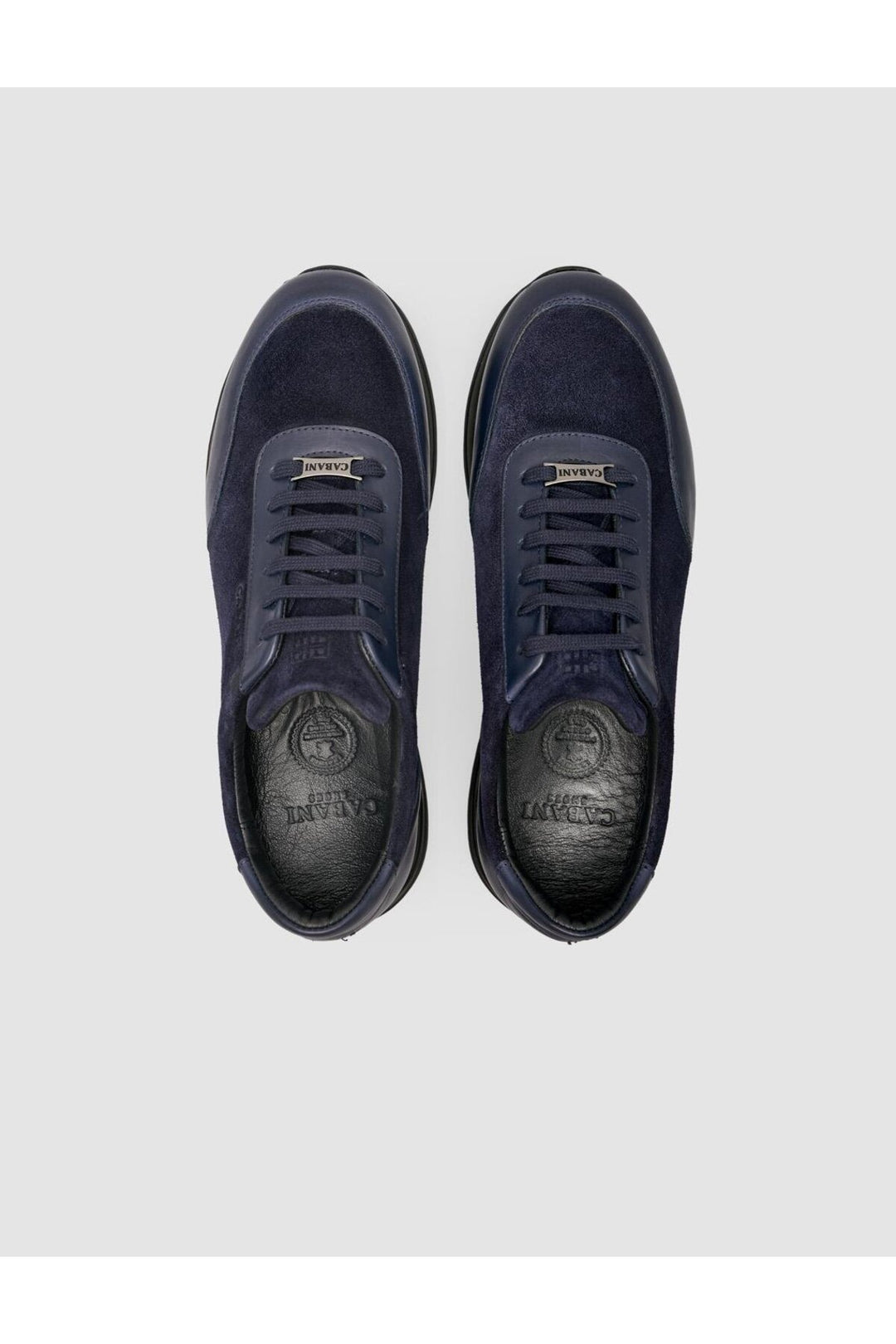 Cabani Shoes %100 Cuir véritable Bleu marine Chaussures de sport pour hommes avec détails en daim - Bleu marine