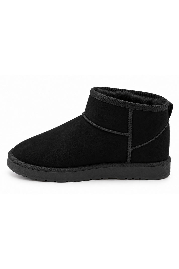 Wavelys Bottines pour femmes à semelle fine, adaptées à un usage quotidien, doublées en fourrure, couleur marron - Noir