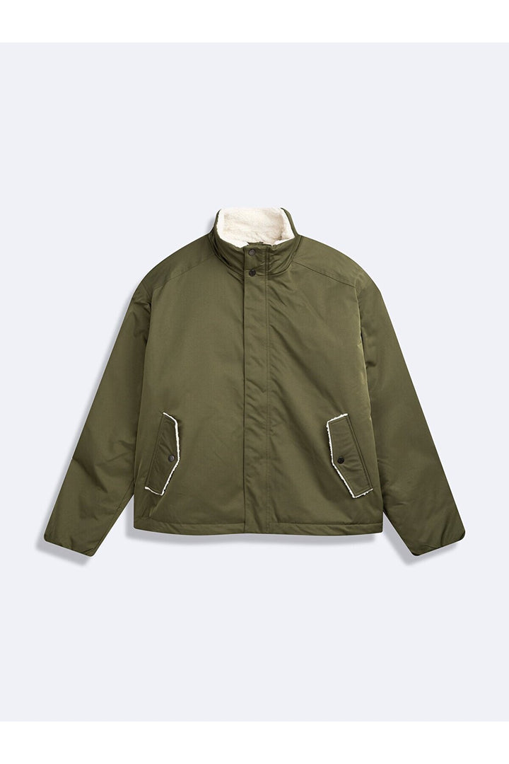 LTB Manteau vert avec poche zippée et col chemise