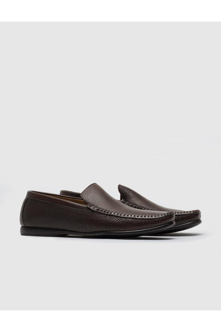 Cabani Shoes Mocassins pour hommes en cuir véritable marron - Marron