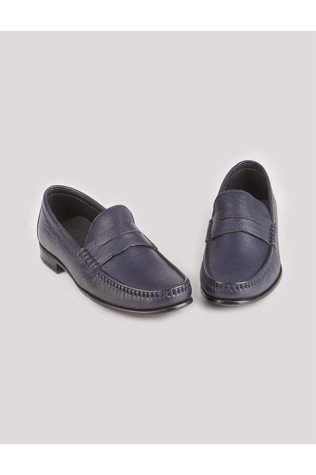 Cabani Shoes Chaussures Loafer pour homme en cuir véritable avec semelle en caoutchouc Bleu marine - Bleu marine